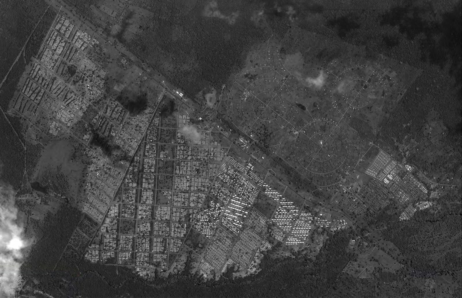 Satellite view of Menik Farm displacement camp