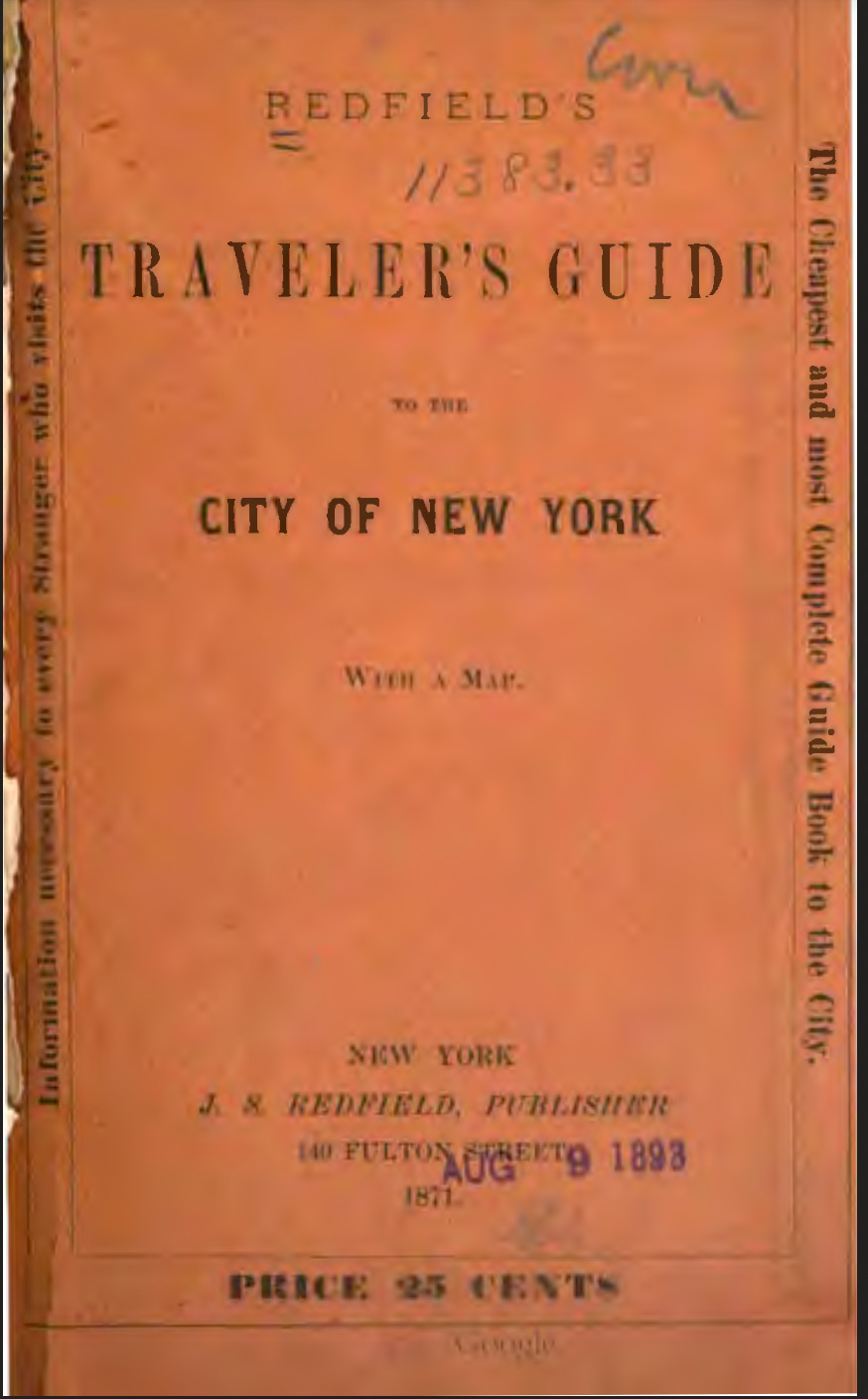 1871 NYC Traveler's Guide