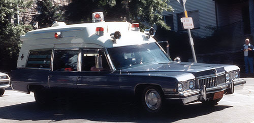 1970s Cadillac Miller-Meteor funeral home ambulance