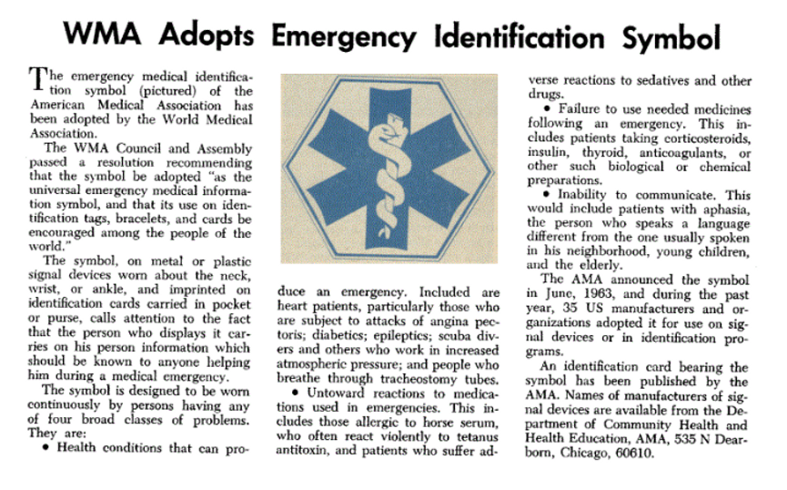 Universal Medical Identification Symbol